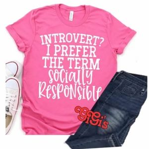 Custom T-shirts Introvert  vs Social Responsibility